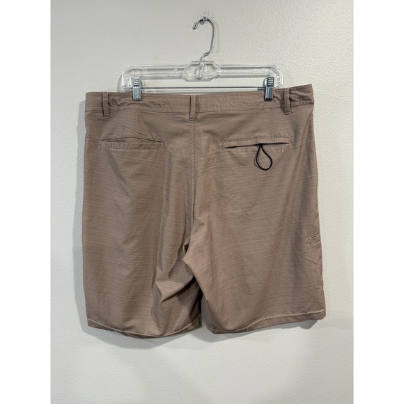 Dahui Hybrid Chino Short Men's Size 38 Beige Flat Front Slash Pocket Performance - Picture 5 of 8